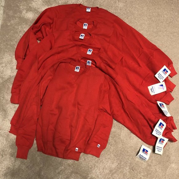 6 Vintage Russell Athletic USA Sweatshirts Small